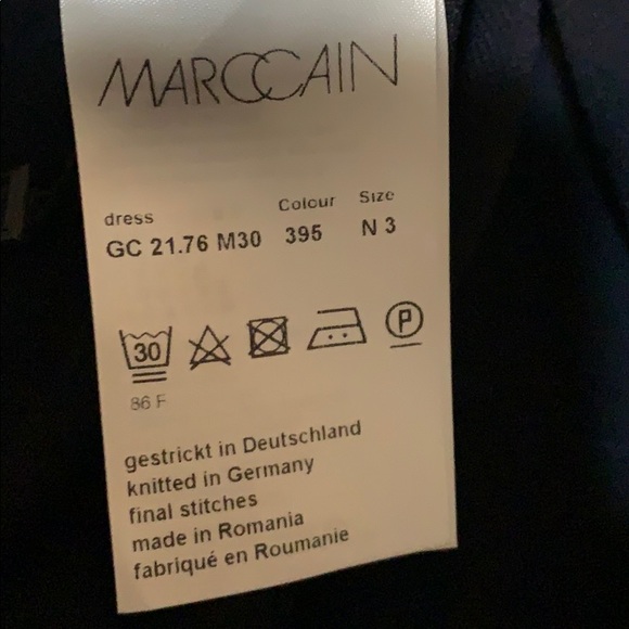 MARCCAIN navy knit dress with stripe on the side - Picture 6 of 7